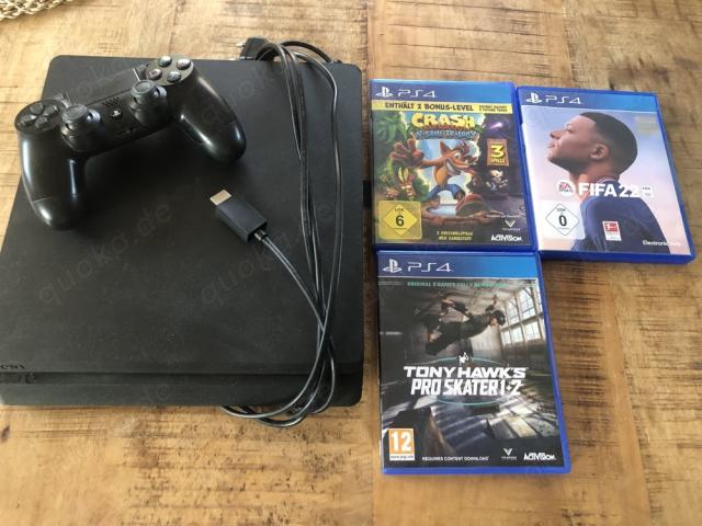 Playstation 4  Slim , 500 GB , inkl Controller und 3 Spiele - 1